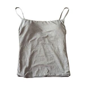 NWT Andie The Longline Tankini Top Silver XS
